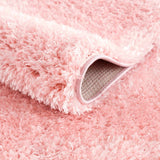 Faina Solid Pink Shag Washable Area Rug - Clearance - Ornate Home