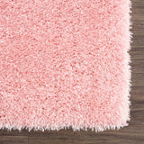 Faina Solid Pink Shag Washable Area Rug - Clearance - Ornate Home