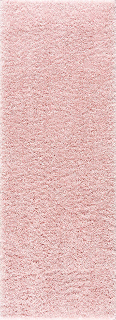 Faina Solid Pink Shag Washable Area Rug - Clearance - Ornate Home