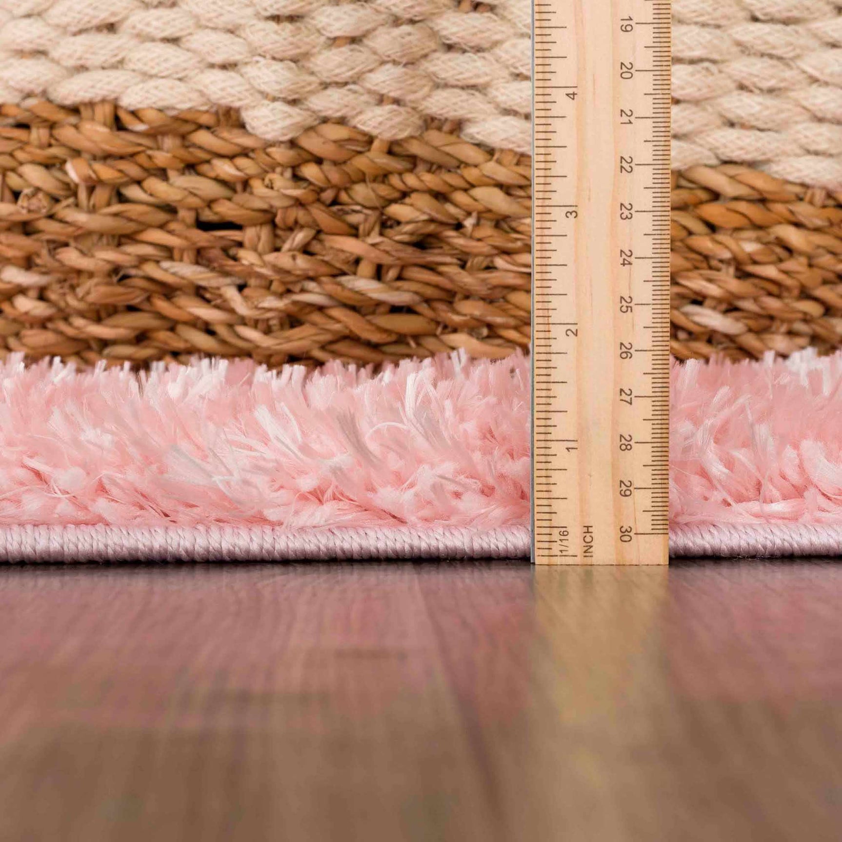 Faina Solid Pink Shag Washable Area Rug - Clearance - Ornate Home