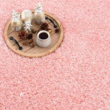 Faina Solid Pink Shag Washable Area Rug - Clearance - Ornate Home