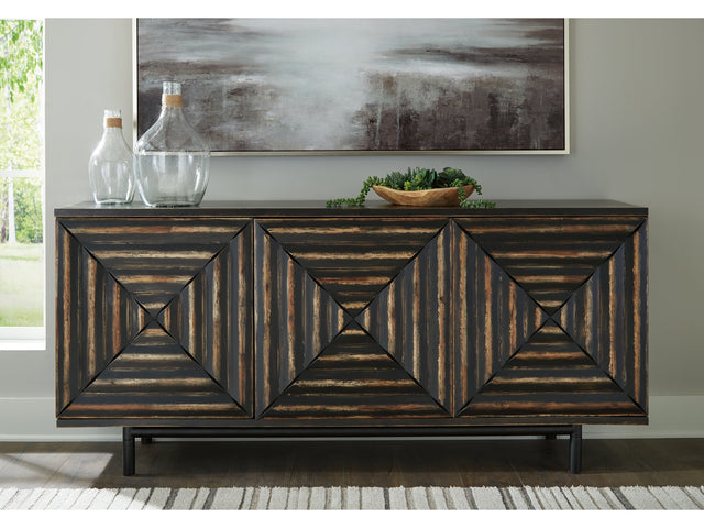 Fair Ridge Distressed Black Accent Cabinet (Online Special Price) - Ornate Home