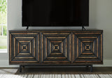 Fair Ridge Distressed Black Accent Cabinet (Online Special Price) - Ornate Home