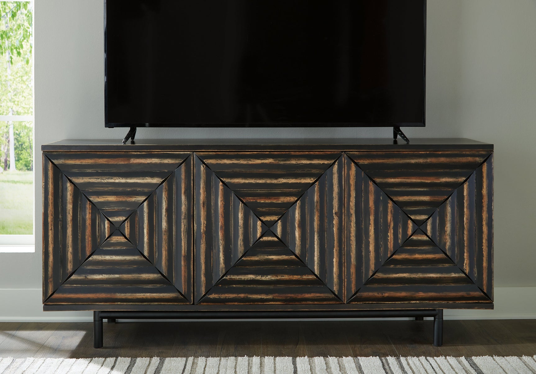 Fair Ridge Distressed Black Accent Cabinet (Online Special Price) - Ornate Home