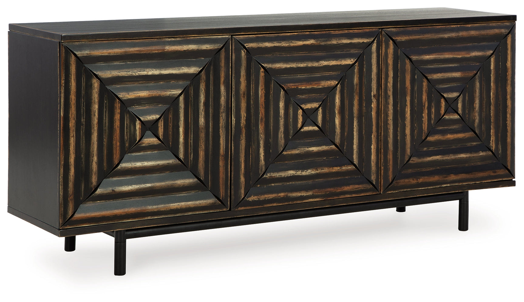 Fair Ridge Distressed Black Accent Cabinet (Online Special Price) - Ornate Home