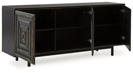 Fair Ridge Distressed Black Accent Cabinet - Ornate Home