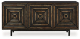 Fair Ridge Distressed Black Accent Cabinet - Ornate Home