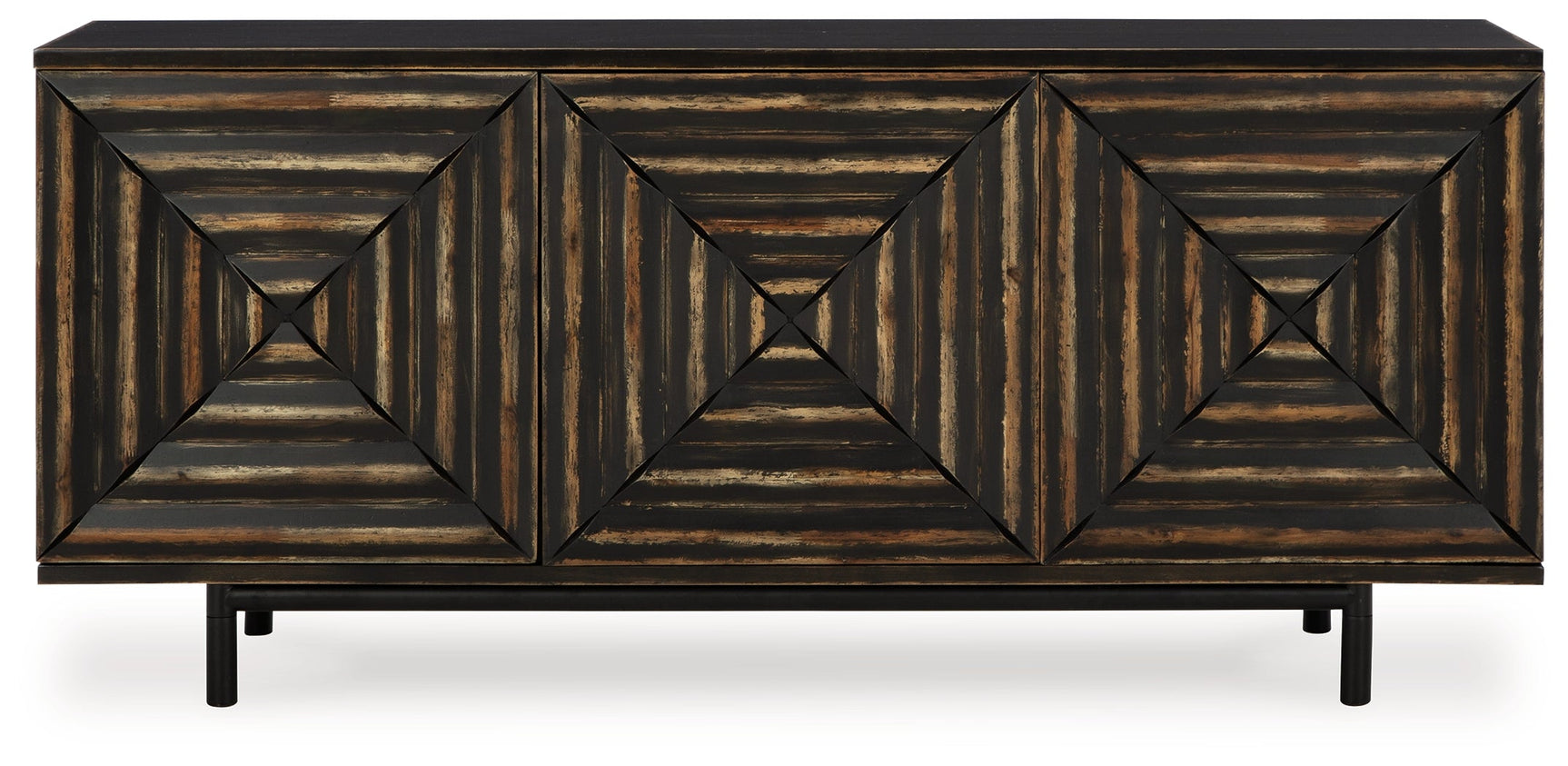 Fair Ridge Distressed Black Accent Cabinet - Ornate Home