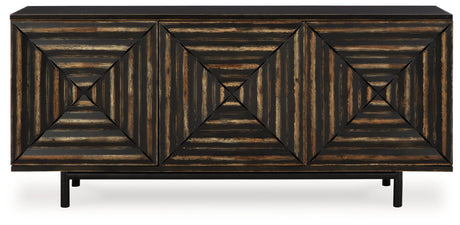 Fair Ridge Distressed Black Accent Cabinet - Ornate Home
