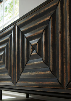 Fair Ridge Distressed Black Accent Cabinet - Ornate Home