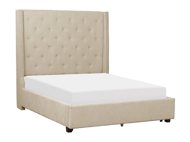 Fairborn Beige Eastern King Platform Bed - Ornate Home