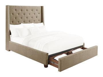 Fairborn Brown California King Platform Bed With Storage Footboard - Ornate Home