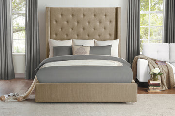Fairborn Brown California King Platform Bed With Storage Footboard - Ornate Home