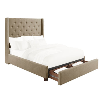 Fairborn Brown California King Platform Bed With Storage Footboard - Ornate Home