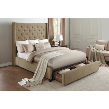 Fairborn Brown California King Platform Bed With Storage Footboard - Ornate Home