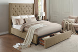 Fairborn Brown Queen Platform Bed With Storage - Ornate Home