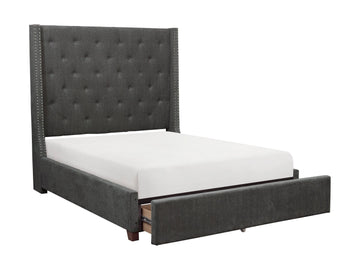 Fairborn Gray California King Platform Bed with Storage Footboard - Ornate Home