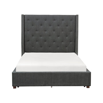 Fairborn Gray California King Platform Bed with Storage Footboard - Ornate Home