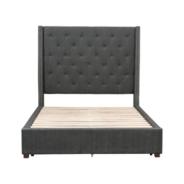 Fairborn Gray California King Platform Bed with Storage Footboard - Ornate Home