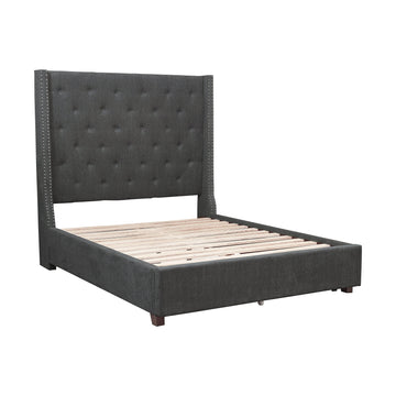 Fairborn Gray California King Platform Bed with Storage Footboard - Ornate Home