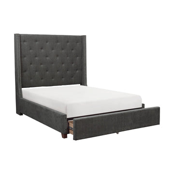Fairborn Gray California King Platform Bed with Storage Footboard - Ornate Home