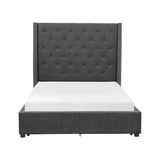 Fairborn Gray California King Platform Bed with Storage Footboard - Ornate Home
