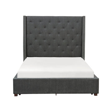 Fairborn Gray California King Platform Bed with Storage Footboard - Ornate Home