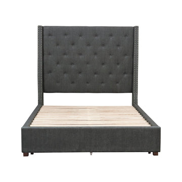 Fairborn Gray California King Platform Bed with Storage Footboard - Ornate Home