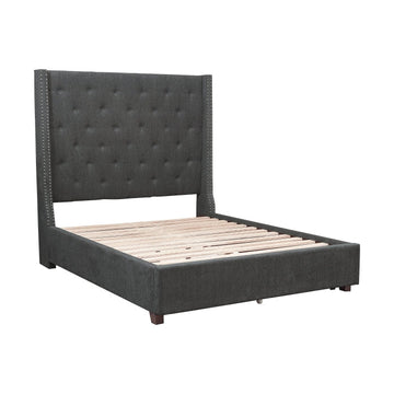 Fairborn Gray California King Platform Bed with Storage Footboard - Ornate Home