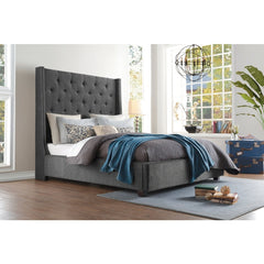 Fairborn Gray California King Platform Bed with Storage Footboard - Ornate Home