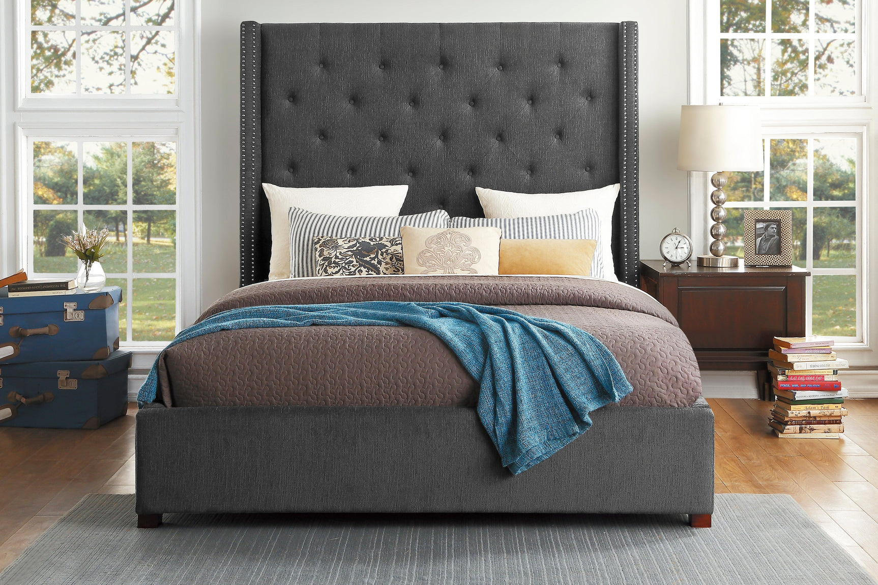 Fairborn Gray Eastern King Platform Bed - Ornate Home