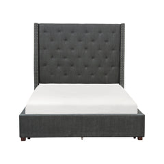 Fairborn Gray Eastern King Platform Bed with Storage Footboard - Ornate Home