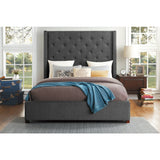 Fairborn Gray Eastern King Platform Bed with Storage Footboard - Ornate Home