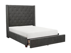 Fairborn Gray Queen Platform Bed with Storage Footboard - Ornate Home