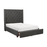 Fairborn Gray Queen Platform Bed with Storage Footboard - Ornate Home