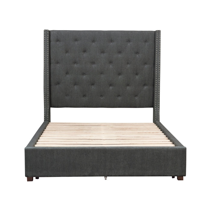 Fairborn Gray Queen Platform Bed with Storage Footboard - Ornate Home