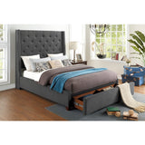 Fairborn Gray Queen Platform Bed with Storage Footboard - Ornate Home