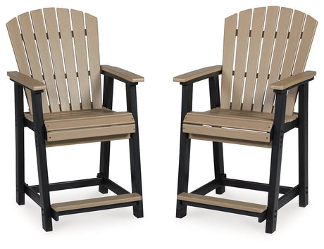 Fairen Trail Black/Driftwood Outdoor Counter Height Bar Stool (Set of 2) - Ornate Home
