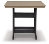 Fairen Trail Black/Driftwood Outdoor Counter Height Dining Table - Ornate Home