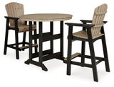 Fairen Trail Black/Driftwood Outdoor Counter Height Dining Table with 2 Barstools - Ornate Home