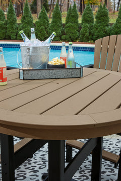 Fairen Trail Black/Driftwood Outdoor Counter Height Dining Table with 2 Barstools - Ornate Home