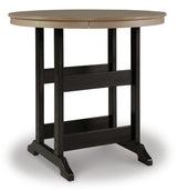 Fairen Trail Black/Driftwood Outdoor Counter Height Dining Table with 4 Barstools - Ornate Home
