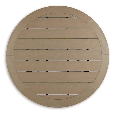 Fairen Trail Black/Driftwood Outdoor Counter Height Dining Table with 4 Barstools - Ornate Home