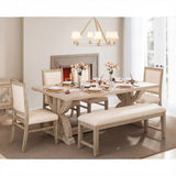 Fairview Ash Ext Dining Table w/ 4 Chairs, Bench - Ornate Home