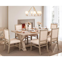 Fairview Ash Ext Dining Table w/ 6 Chairs - Ornate Home