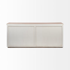 Fairview Brown/White Solid Wood Top & Frame 4 Cabinet Door Sideboard - Ornate Home