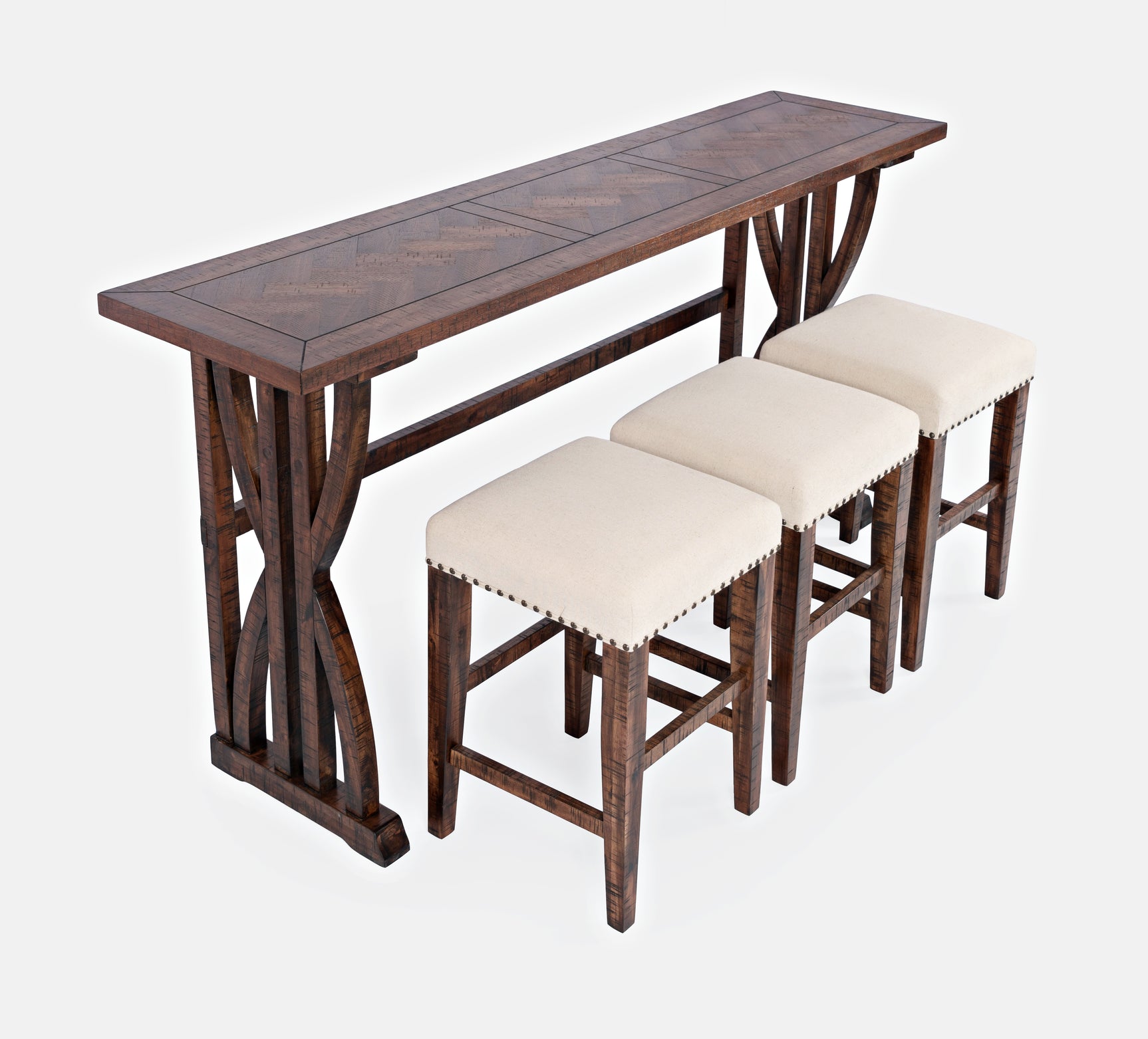 Fairview Oak 4pc Sofa Console Set - Ornate Home