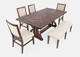Fairview Oak Ext Dining Table w/ 4 Chairs, Bench - Ornate Home
