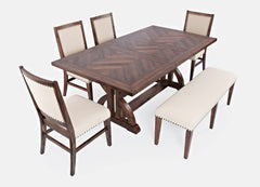 Fairview Oak Ext Dining Table w/ 4 Chairs, Bench - Ornate Home