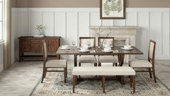 Fairview Oak Ext Dining Table w/ 4 Chairs, Bench - Ornate Home